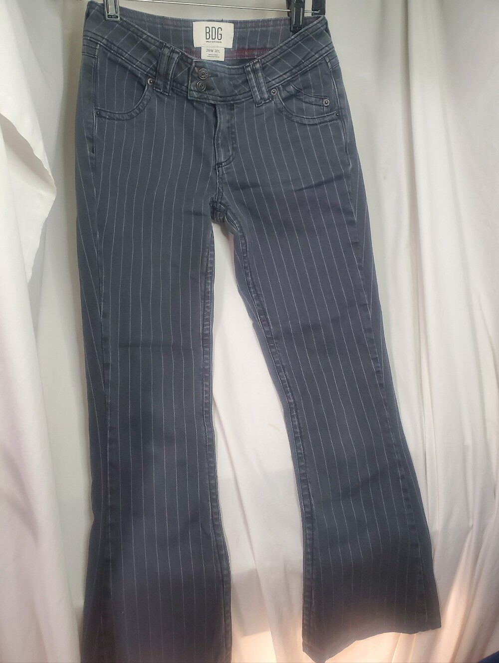 BDG Wide Leg Striped Denim Jeans Whimsy Goth Emo Grunge 26W 32L Urban Outfitters